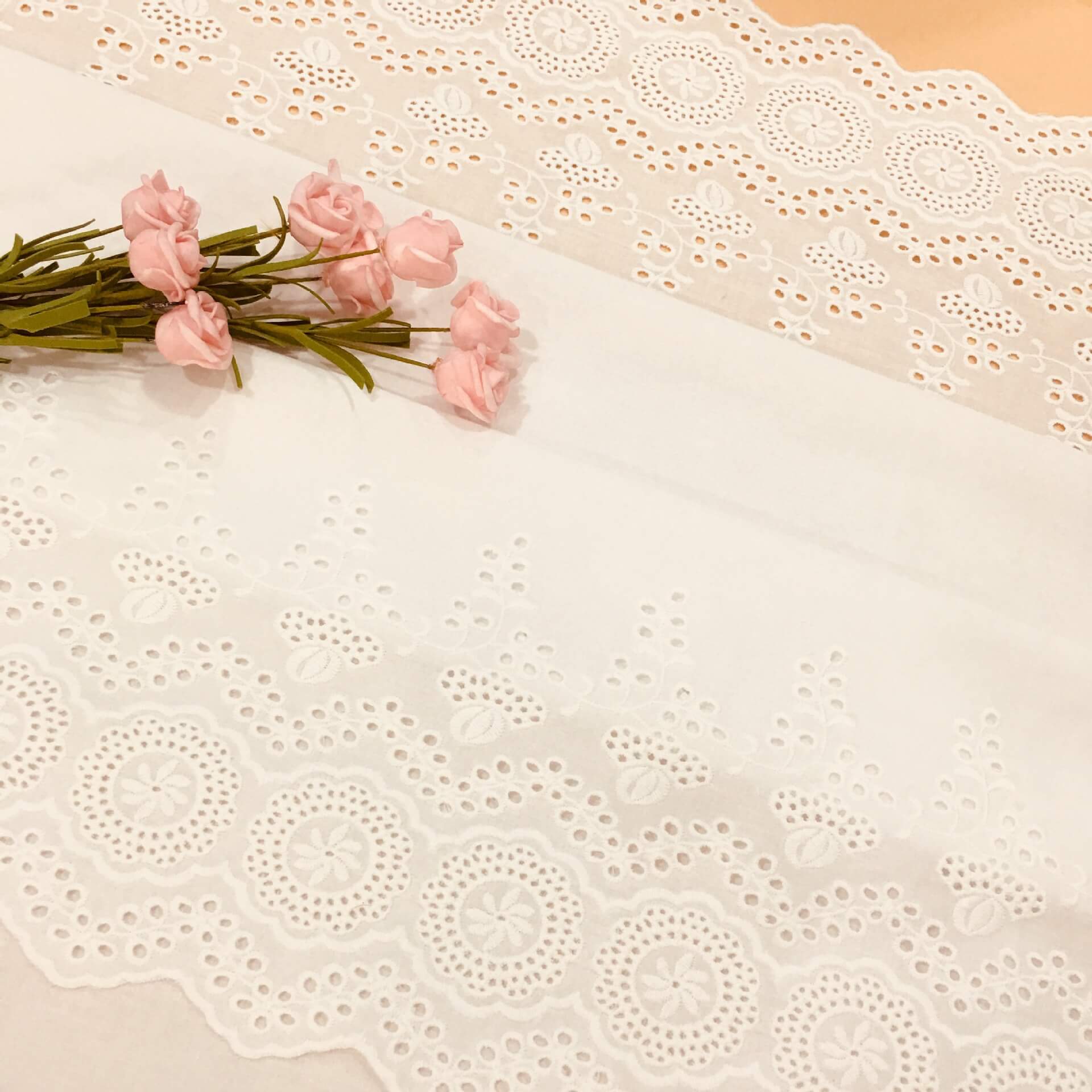 Embroidered Fabric Scallop Edge Wave 100% Cotton for Women's Wear Whol 4
